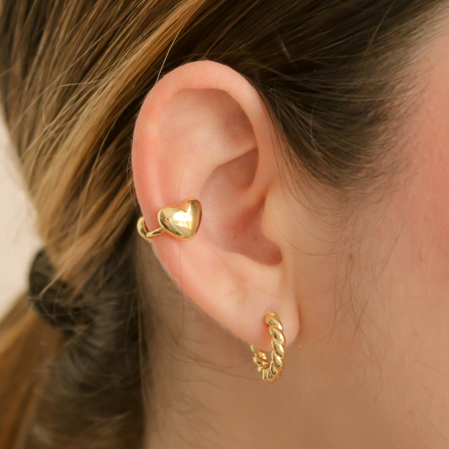 EARCUFF DOBLE CORAZÓN