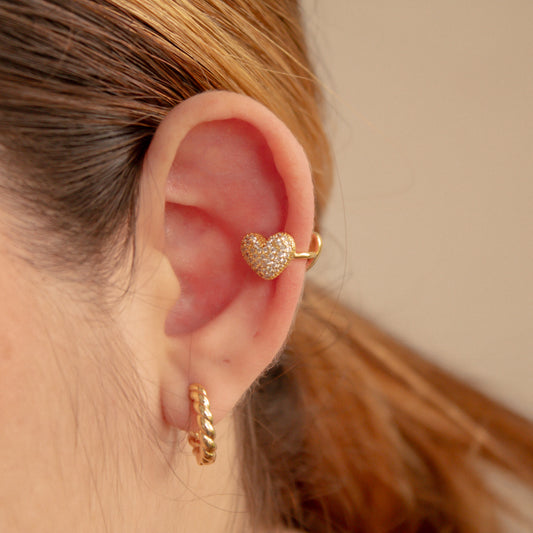 EARCUFF DOBLE CORAZÓN